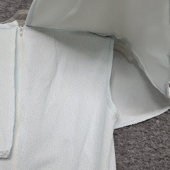 Vintage Hand Made Sleeveless Blue Sparkle Maxi Dress  Size- Length 58" Waist 27 - Picture 5 of 14